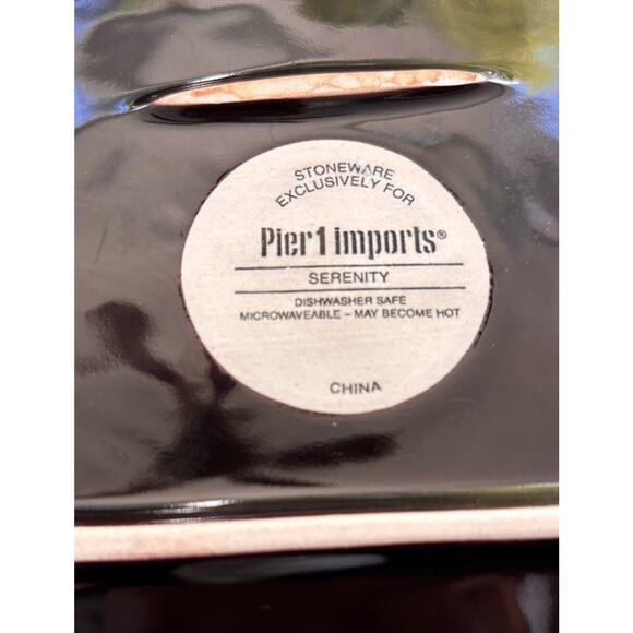 Set of 2 Pier 1 Serenity Square Stoneware Salad Plates Appetizer Plate 8" - Picture 4 of 4